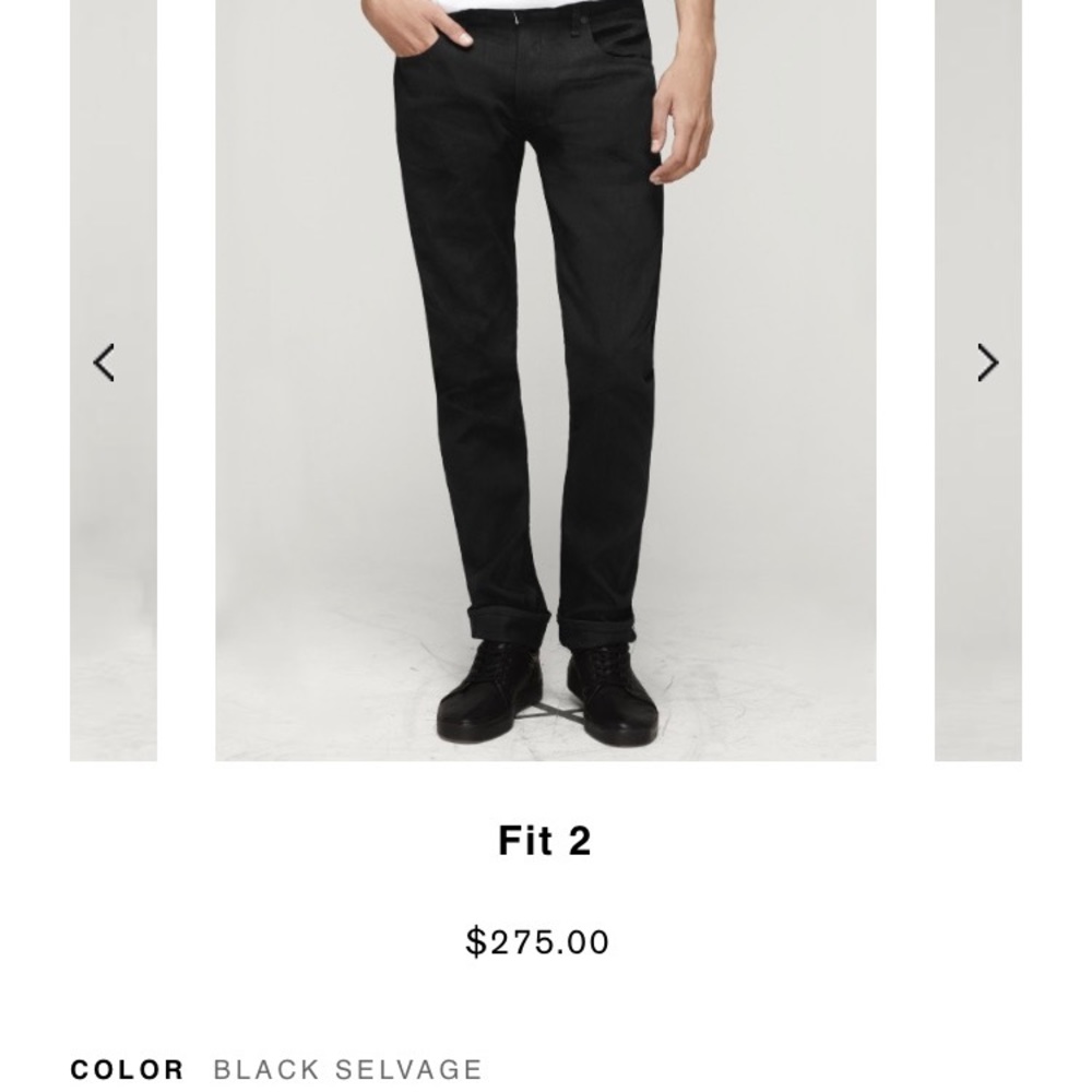 rag & bone Slim Fit 2 Black Selvage Denim